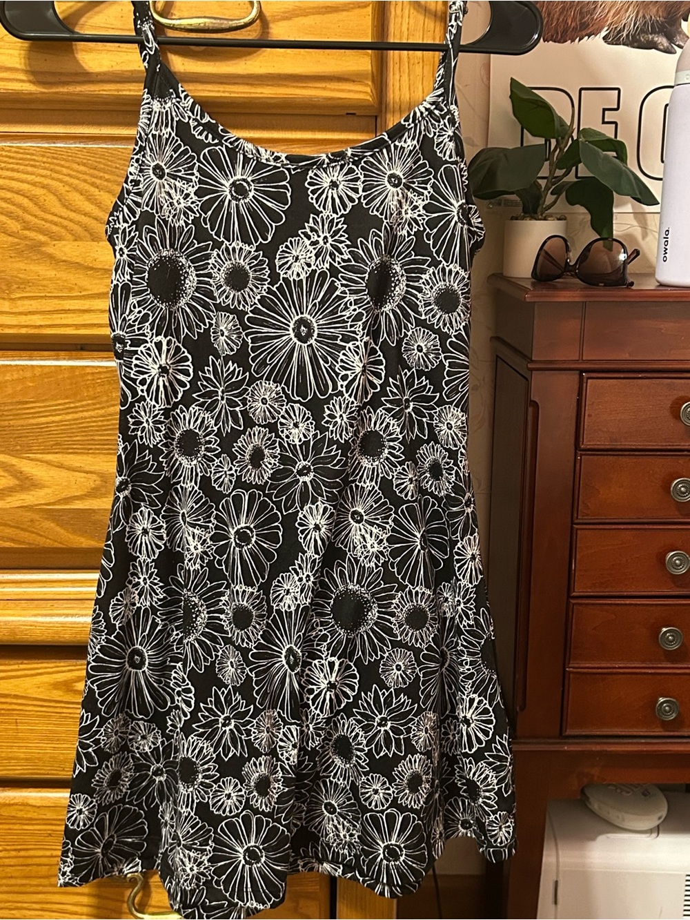 SO Black Mini Dress with White Floral Print